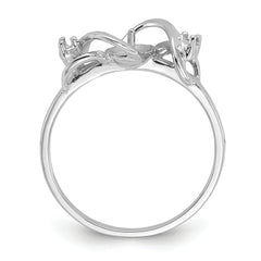 14k White Gold Polished Diamond & Pearl Ring Mounting (No Stone Included)