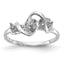 14k White Gold Polished Diamond & Pearl Ring Mounting (No Stone Included)