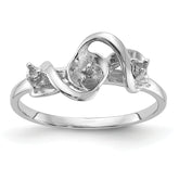 14k White Gold Polished Diamond & Pearl Ring Mounting (No Stone Included)