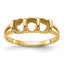14k Polished 3-stone 6x4 Oval Gemstone Ring Mounting (No Stone Included)