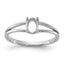 14k White Gold Polished 6x4 Oval Gemstone Ring Mounting (No Stone Included)