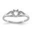 14k White Gold .02ct. Diamond & 5x3 Oval Gemstone Ring Mounting (No Stone Included)