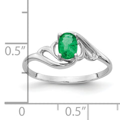 14k White Gold Emerald Ring