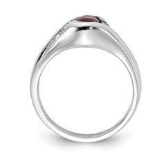 14k White Gold 6x4mm Oval Ruby AA Diamond ring