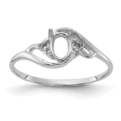 14k White Gold Diamond & Gemstone Ring Mounting (No Stone Included)