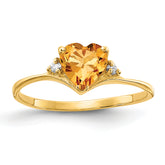 14k Citrine Diamond Ring