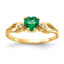 14k 5mm Heart Emerald AAA Diamond ring