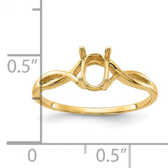 14k Polished 7x5 Oval Gemstone Ring Mounting (No Stone Included)