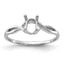 14k White Gold Polished 7x5 Oval Gemstone Ring Mounting (No Stone Included)