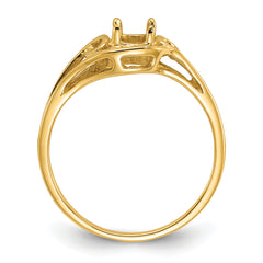 14k Polished 6x4 Oval Gemstone Ring Mounting (No Stone Included)