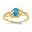 Scrollwork Oval Blue Topaz Ring in 14K Yellow Gold, Size 6 - Sophia Jewelers