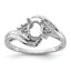 14k White Gold Diamond / 7x5mm Oval Gemstone Ring Mounting (No Stone Included)