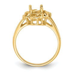 14k Polished 7x5 Oval Gemstone Ring Mounting (No Stone Included)