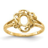 14k Polished 7x5 Oval Gemstone Ring Mounting (No Stone Included)