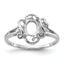 14k White Gold Polished 7x5 Oval Gemstone Ring Mounting (No Stone Included)