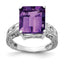 Emerald Amethyst AA Diamond Ring in 14K White Gold (1/15 ct. tw.), Size 6 - Sophia Jewelers