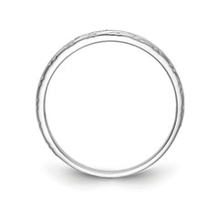 14k White Gold AA Quality .03 carat Diamond Trio Ladies Complete Wedding Band