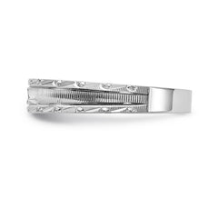 14k White Gold AA Quality .03 carat Diamond Trio Ladies Complete Wedding Band