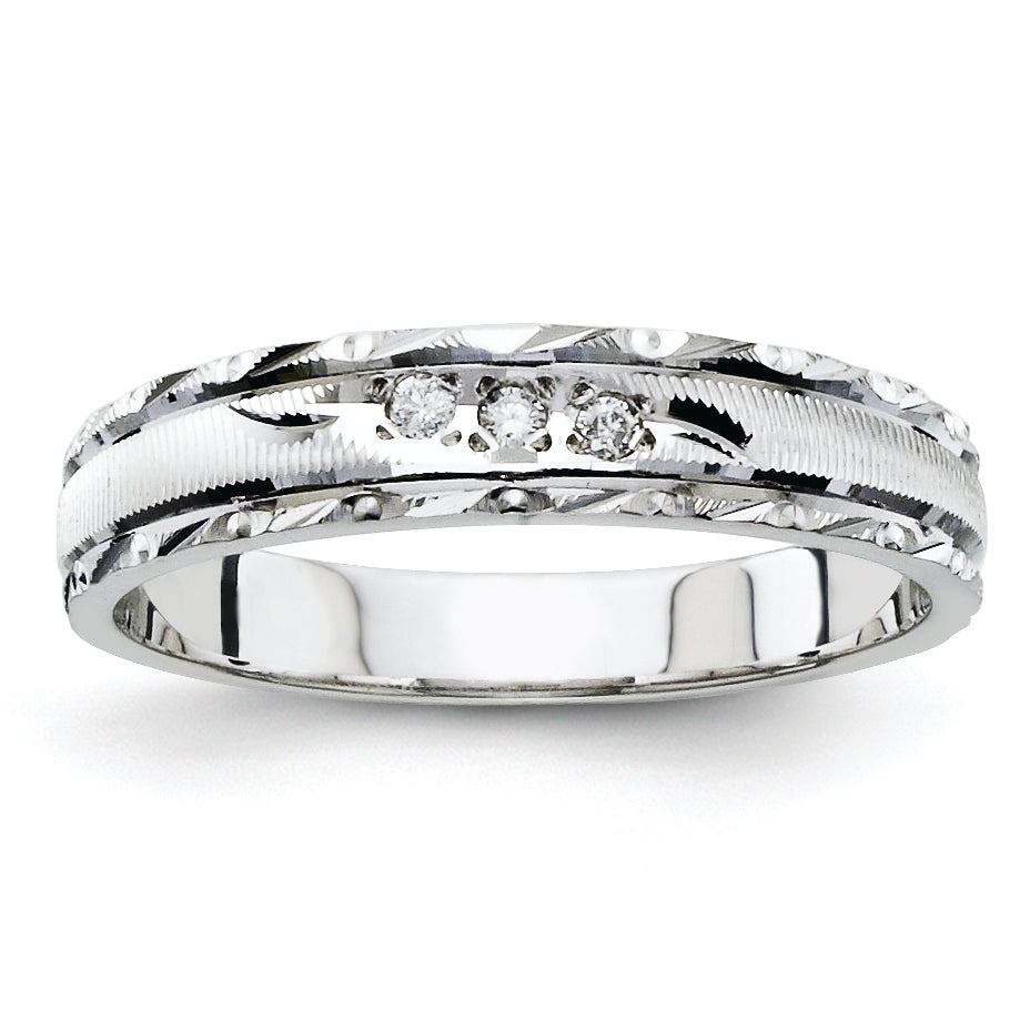 14k White Gold Ladies Band (Trio) Mounting (No Stone Included)