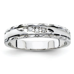 14k White Gold Ladies Band (Trio) Mounting (No Stone Included)