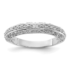 14k White Gold 3mm Filigree Wedding Band