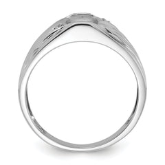 14k White Gold Mens Diamond and Onyx Ring Mounting (No Stone Included)