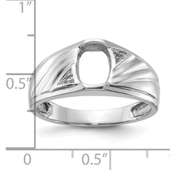 14k White Gold Mens Diamond and Onyx Ring Mounting (No Stone Included)