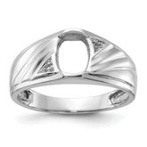 14k White Gold Mens Diamond and Onyx Ring Mounting (No Stone Included)