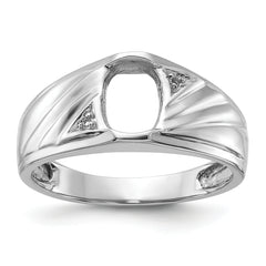 14k White Gold Mens Diamond and Onyx Ring Mounting (No Stone Included)