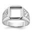 14k white men's onyx ring Mounting (No Stone Included)