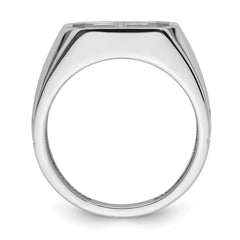 14k White Gold Mens Cross Ring Mounting (No Stone Included)