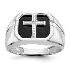 14k White Gold AA Diamond men's ring