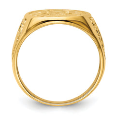 14k Men's Polished and Grooved (Not Enameled) Masonic Ring