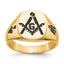 Men's Enamel Masonic Grooved Ring in 14K Yellow Gold, 3.8mm, Size 10 - Sophia Jewelers