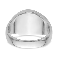 14k White Gold Men's Polished and Grooved Masonic Ring Mounting (No Stone Included)