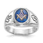 Men's Blue Spinel Grooved Ring in 14K White Gold, 3.9mm, Size 10 - Sophia Jewelers