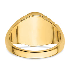 14k Men's Polished and Textured Masonic Ring Mounting (No Stone Included)