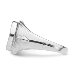 14k White Gold Men's Polished and Textured Masonic Ring Mounting (No Stone Included)