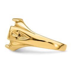 14k Men's Polished and Grooved Masonic Ring Mounting (No Stone Included)