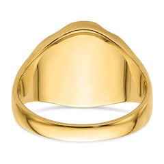 14k Men's Polished and Grooved Masonic Ring Mounting (No Stone Included)