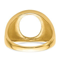 14k Men's Polished and Textured 14x12mm Oval Masonic Men's Mounting (No Stone Included)