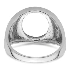 14k White Gold Men's Polished and Textured Masonic Ring Mounting (No Stone Included)
