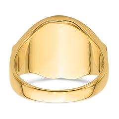 14k Men's Polished and Textured Masonic Ring Mounting (No Stone Included)