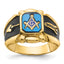 Men's Emerald-Cut Blue Spinel Ring in 14K Yellow Gold, 4mm, Size 10 - Sophia Jewelers