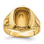 14k Men's Polished and Textured Masonic Ring Mounting (No Stone Included)