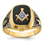 Men's Onyx Masonic Ring in 14K Yellow Gold, 3mm, Size 10 - Sophia Jewelers