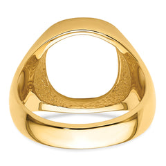 14k Men's Polished and Textured Masonic Ring Mounting (No Stone Included)