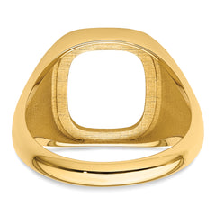 14k Men's Polished and Textured Masonic Ring Mounting (No Stone Included)