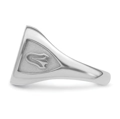 14k White Gold Men's Polished and Textured Masonic Ring Mounting (No Stone Included)