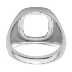 14k White Gold Men's Polished and Textured Masonic Ring Mounting (No Stone Included)